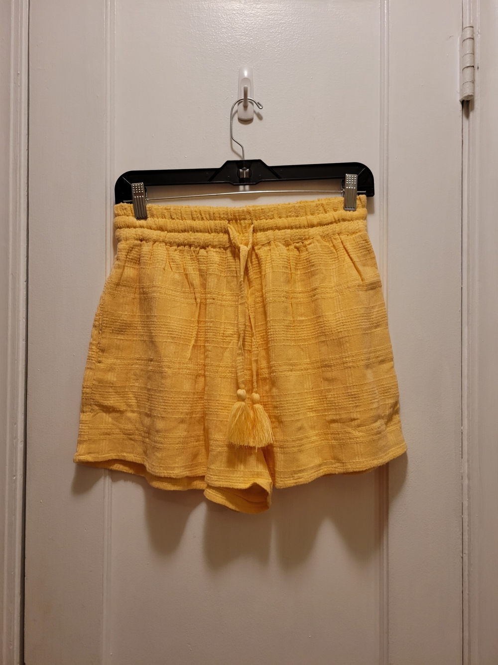 L*space Yellow High-Waist Drawstring Shorts NWT 100% Cotton